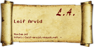 Leif Arvid névjegykártya